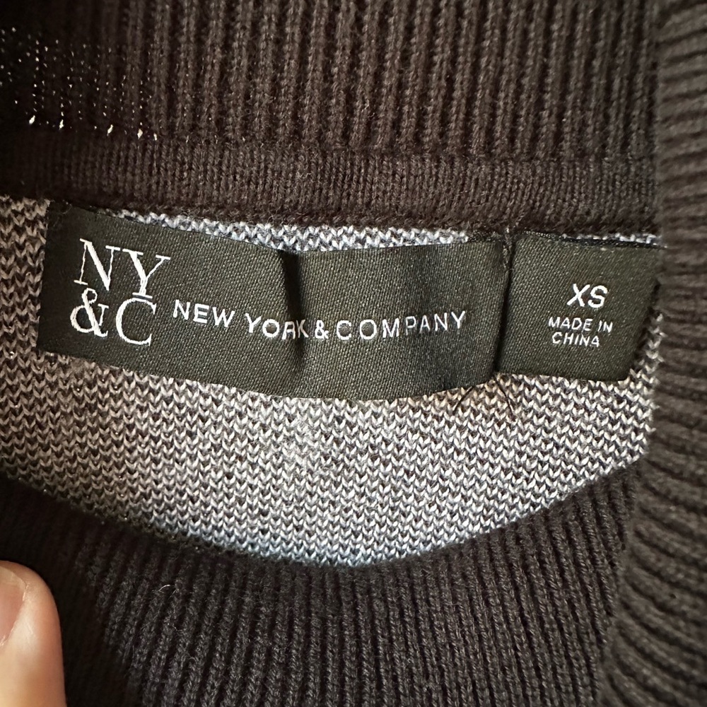 New York & Company Black and White Turtleneck Sweater - Picture 3 of 5